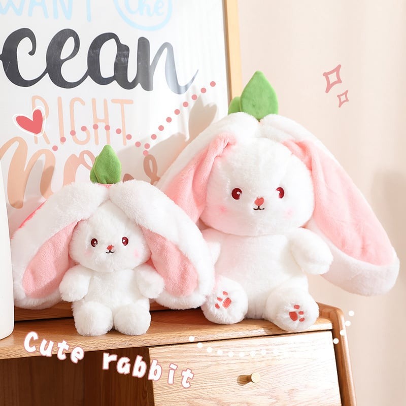 🐰Hide-and-Seek Reversible Bunny Plush (Strawberry🍓 & Carrot🥕 Edition)