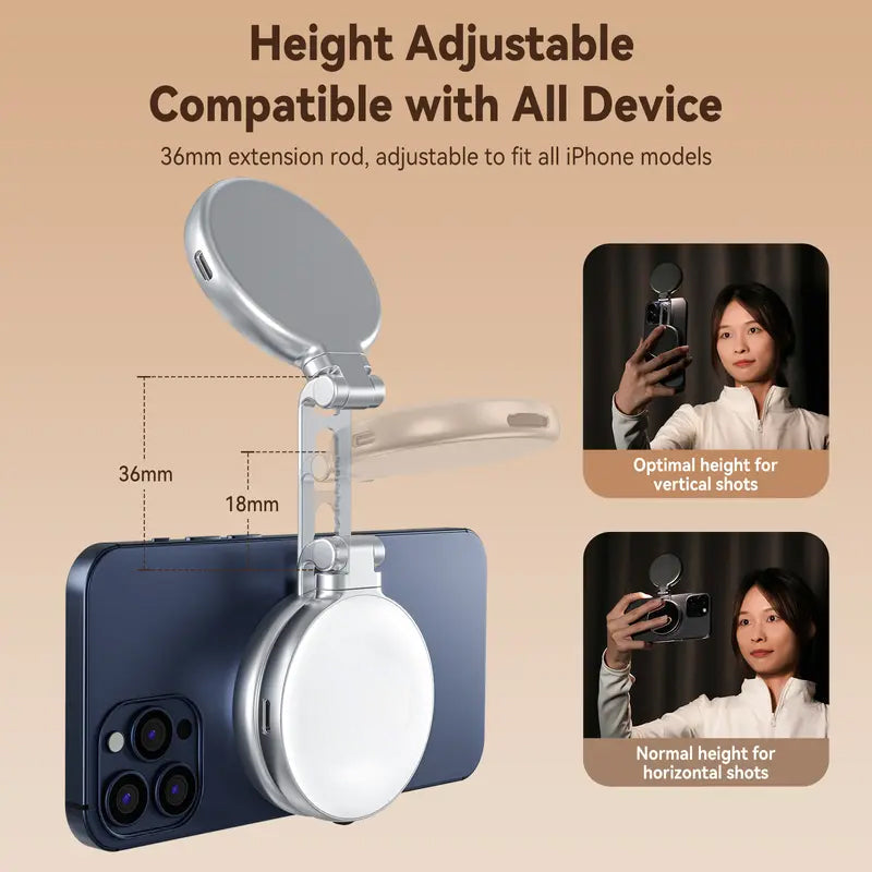 3-in-1 Magnetic Mirror Selfie Light –360° LED Ring Light with MagSafe