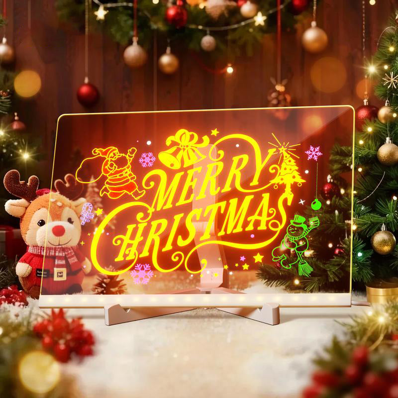 🎄The Best Christmas Gift for Kids🎄Acrylic Dry Erase Neon Art Board with Markers