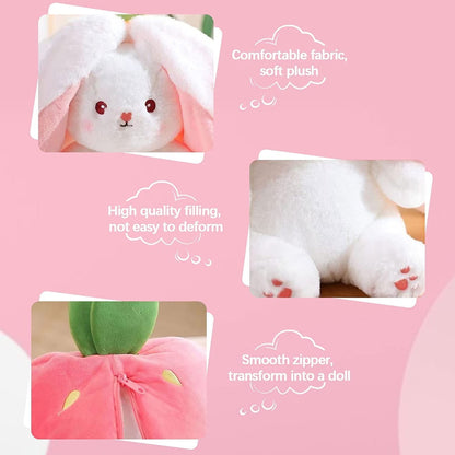 🐰Hide-and-Seek Reversible Bunny Plush (Strawberry🍓 & Carrot🥕 Edition)
