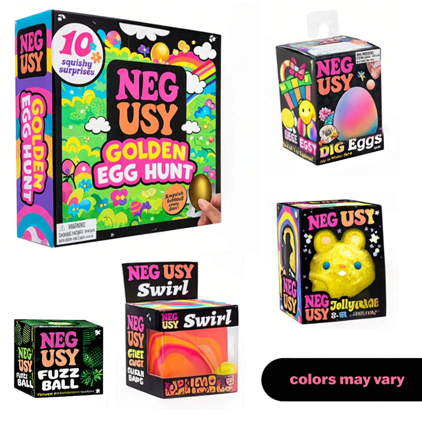 NEGUSY Easter Bundle - Squishy Easter Fun Set Toys -Various Textures and Fillings - Ages 3 and Up