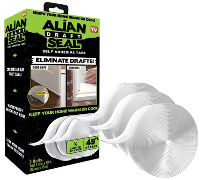 Alian Draft Seal Tape – Flexible Weather-Proof Adhesive Strip for Doors & Windows, Blocks Drafts & Saves Energy