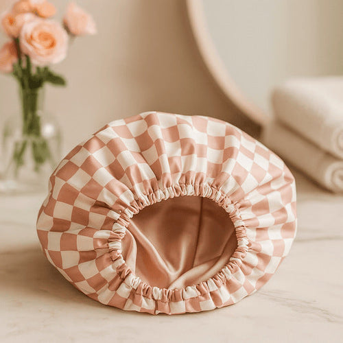 Kitscn Luxury Double Layered Adjustable Waterproof Long Shower Cap
