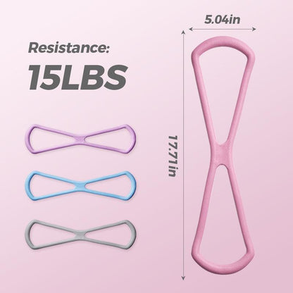 🔥20%OFF TODAY ONLY!Figure 8 Resistance Bands for Women – 8-Shaped TPE, Latex-Free