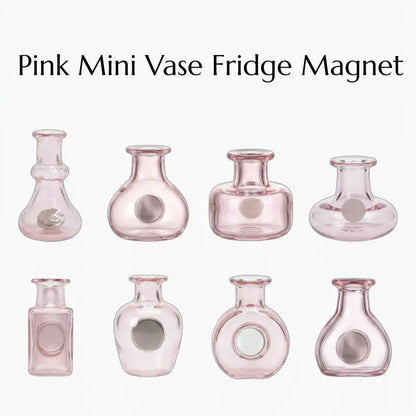 Mother’s Day Magnetic Bud Vase Set – Mini Glass Fridge Magnets for Fresh Flowers, Cute Kitchen & Locker Decor